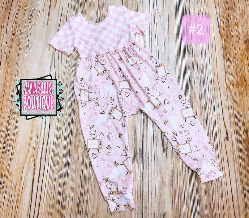 CHECKER VALENTINE ROMPERS