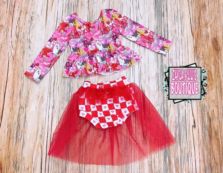 RED VALETINES TULLE
