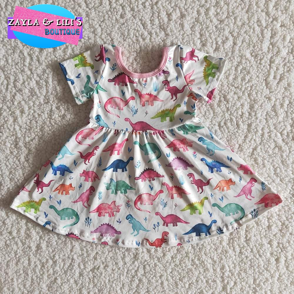 White Dinosaur pearl dress